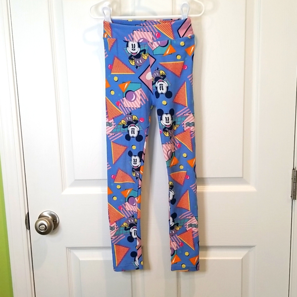 LuLaRoe Mickey Mouse Pop Art Leggings Kids Size L/XL
